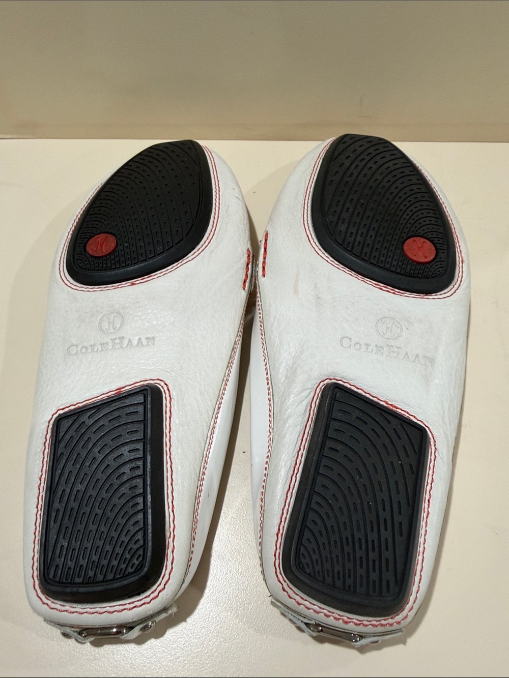 Cole Haan White and Red Leather Tassel Mules - Picture 6 of 9